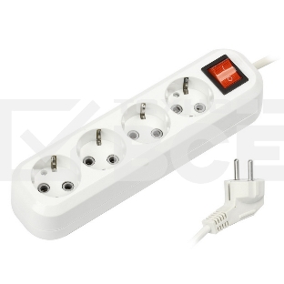 Удлинитель Smartbuy (SBE-16-4-03-ZS) 4 гнз х 3,0 м (16А/3.5 кВт, ПВС 3х1.0)