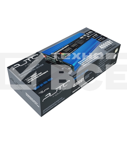 Автомобильный инвертор (преобразователь) 12В в 220В, Модель QUMO QAI-906-4000 (AVCN-Q4000)