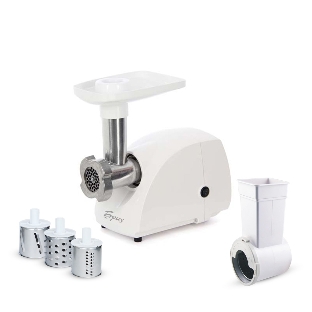 Мясорубка электрическая Аксион Бриз М12.23 белый, 600 Вт, 0.67 кг/мин, защита от перегрузки, насадки - 5