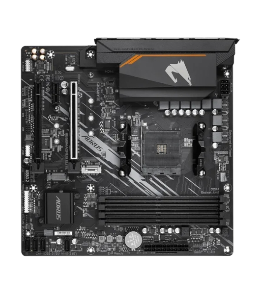 Материнская плата Gigabyte B550M AORUS ELITE, AM4, AMD B550, 4xDDR4, 4xSATA, 2xM.2, 1xPCI-E 4.0 x16, 1xPCI-E 3.0 x4, 1xPCI-E x1, 1xHDMI, 1xDVI-D, 1x 1Gb LAN, 4xUSB-A 2.0, 4xUSB-A 3.2 Gen 1, 3x3.5 мм, 7.1, Micro-ATX