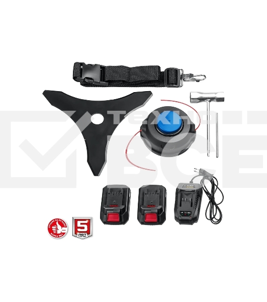 Триммер Зубр 36В бесщеточный, 2х18В АКБ (2А·ч) . ТАБ-365-22