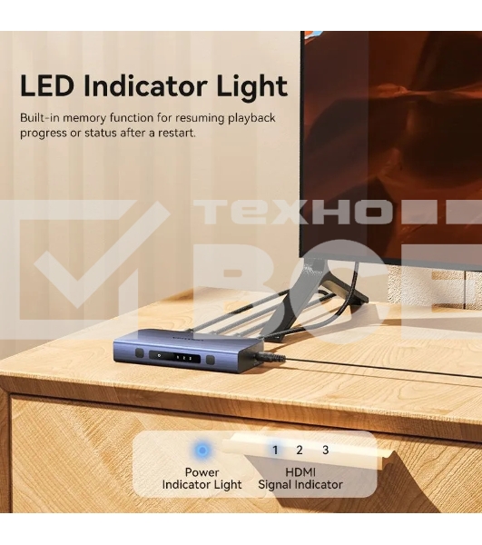Переключатель (switch) 3x1 Vention HDMI v2.0