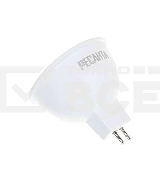 Лампа светодиодная Ресанта LL-R-MR16-7W-230-4K-GU5.3 рефлекторная, 7 Вт, нейтральная, GU5.3