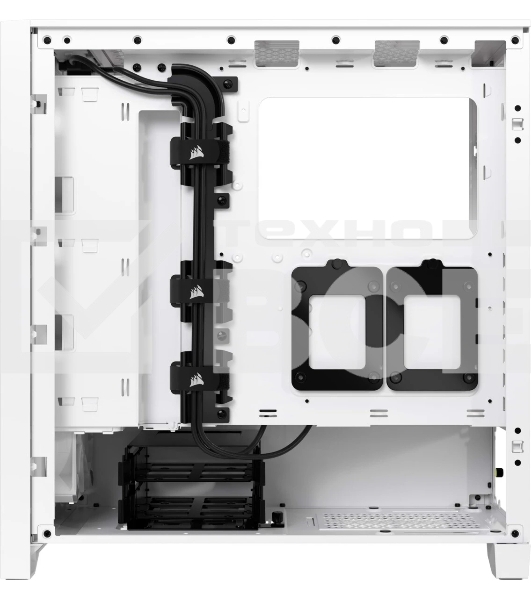 Компьютерный корпус без блока питания Corsair iCUE 4000D RGb Airflow, Midi-Tower, TG, 3x120мм RGb, 1xUSB-A 3.2, 1xUSB 3.2 Type-C, E-ATX, ATX, mATX, mITX белый