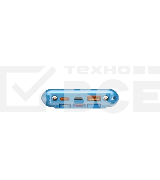 Портативный аккумулятор Maxvi PB10-11 10000 мАч blue 3A, встроенные кабели USB A/Type-C/Lightning