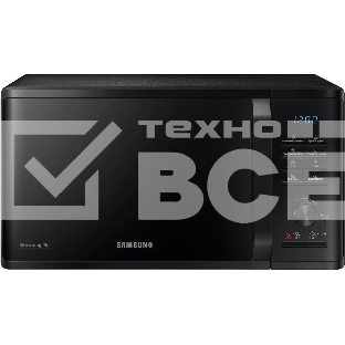 Микроволновая печь Samsung MG23K3515AK/BW черный, 23 л, 800 Вт, переключатели - кнопки, поворотный механизм