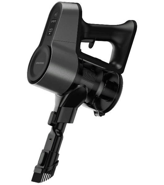 Пылесос вертикальный Grundig VCP 6230 PET оливковый/черный, питание от аккумулятора, 100 Вт, уборка сухая, пылесборник 0.55 л