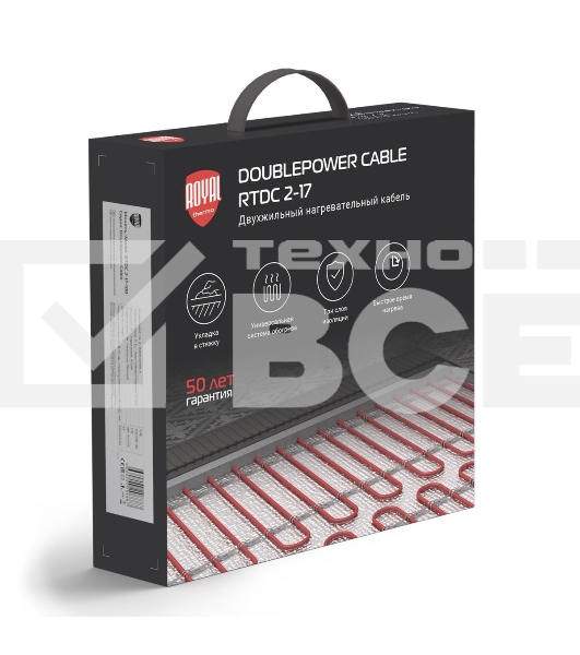 Кабель нагревательный Royal Thermo RTDC 2-17-1000 (ккомплект с терморегулятором RTS-16)