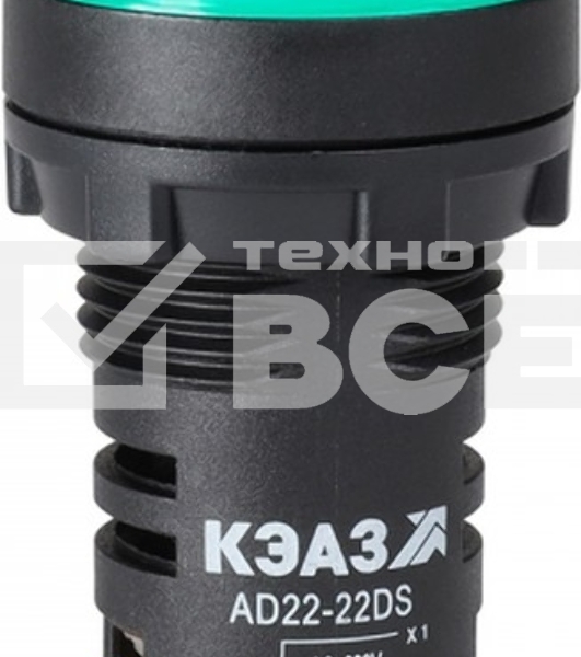 Лампа AD22DS(LED) матрица D22мм зеленый 24В AC/DC-КЭАЗ