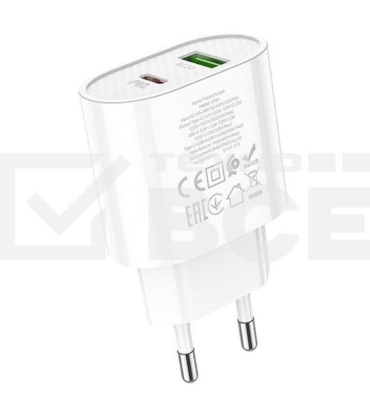 Сетевое зарядное устройство HOCO (6931474757319) C95A Lineal PD 20W+QC3.0 (белый)
