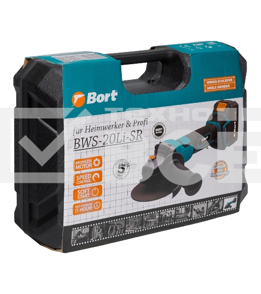Угловая шлифовальная машина Bort BWS-20Li-SR аккумуляторная (93412215)
