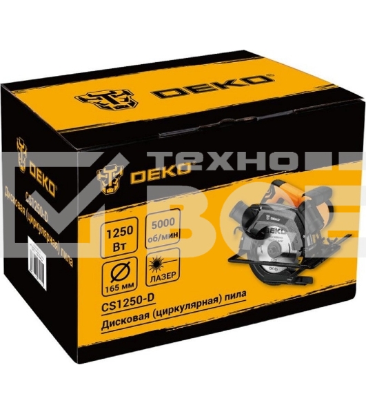 Дисковая (циркулярная) пила DEKO CS1250-D, 1250Вт, 165мм диск