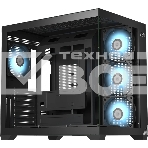 Корпус без блока питания PCCooler C3T700 BK, Midi-Tower, TG, no fans, 1xUSB-A 3.0 + 1xUSB-A 2.0 + 1xUSB-C, ATX, mATX, mITX черный, фото 1