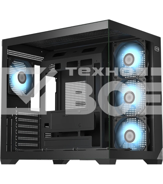 Корпус без блока питания PCCooler C3T700 BK, Midi-Tower, TG, no fans, 1xUSB-A 3.0 + 1xUSB-A 2.0 + 1xUSB-C, ATX, mATX, mITX черный