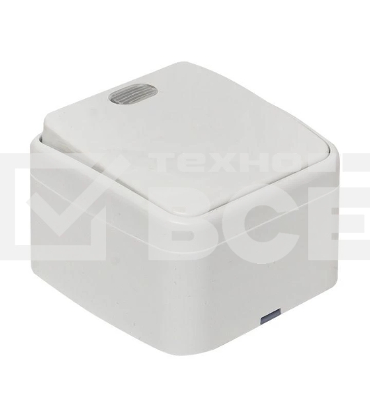 Выключатель 1-клавишный EKF Basic Минск ОП 10А с индикатором белый