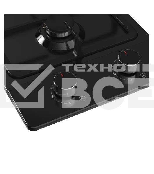 Варочная поверхность Kuppersberg FS 30 B, газ, High-Tech, 30 см, автоматический электроподжиг, газ-контроль, форсунки под сжиженый газ, SABAF конфорки, чугунные решетки, цвет черный, цвет фурнитуры черный