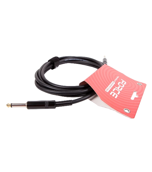 Кабель гитарный FORCE FGC-05/31/4' TS Jack - 1/4' TS Jack, высококачественный, малошумящий с проводниками из безкислородной меди OFC, диаметр 6 мм, металлические разъемы, длина 3 м
