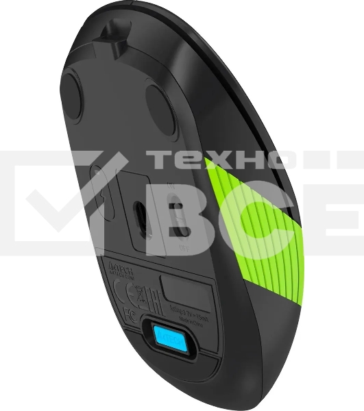 Мышь беспроводная A4Tech Fstyler FG10CS Air черный/зеленый, 2000 dpi, радиоканал, USB, кнопки - 4