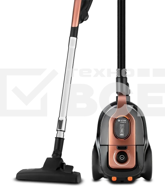 Пылесос Vitek VT-8117(BK) коричневый/черный, 450/2200 Вт, уборка сухая, пылесборник циклонный фильтр, 2,5 л