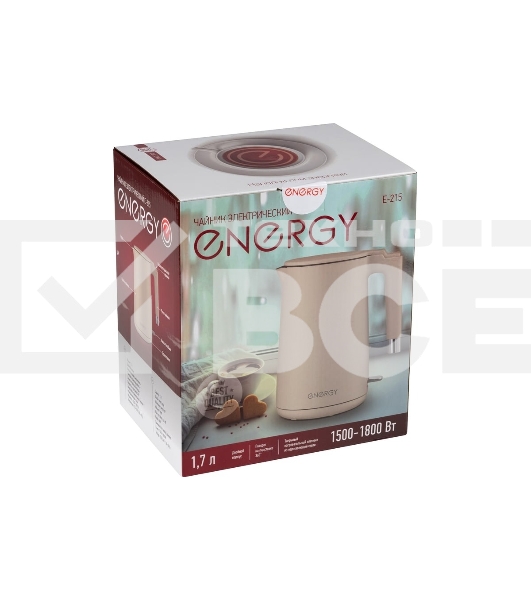 Чайник электрический Energy E-215 1.7л, двойной корпус, бежевый