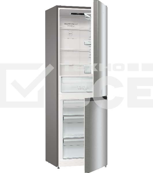 Холодильник Gorenje NRKE62XL серебристый металлик двухкамерный 203/99л морозилка снизу, No Frost