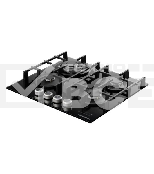 Варочная поверхность Kuppersberg FG 68 B газ, High-Tech, 60 см, автоматический электроподжиг, газ-контроль, форсунки под сжиженый газ, механическое/сенсорное управление, таймер, блокировка панели управления, подсветка панели управления, SABAF конфорки, чу