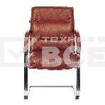 Кресло офисное Бюрократ T-9927SL-LOW-V Leather Eichel светло-коричневый, кожа, низк. спин. полозья металл хром, фото2