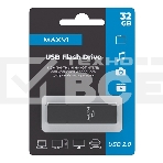 Флеш диск Maxvi MP2 32GB USB 2.0 black, монолит с колпачком, ABS пластик + металл, фото3