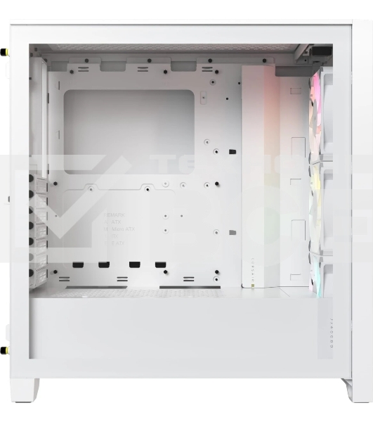 Компьютерный корпус без блока питания Corsair iCUE 4000D RGb Airflow, Midi-Tower, TG, 3x120мм RGb, 1xUSB-A 3.2, 1xUSB 3.2 Type-C, E-ATX, ATX, mATX, mITX белый