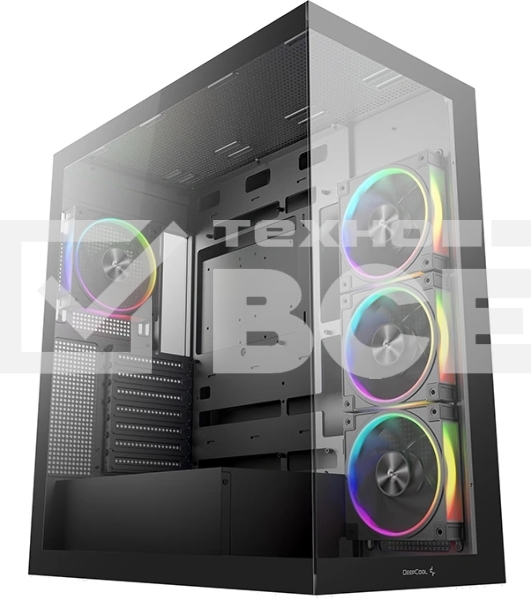 Компьютерный корпус Deepcool CG580 4F V2 без БП, боковое окно (панорама), 4x120мм ARGB PWM вентилятора, черный, ATX (R-CG580-BKADA4-G-2)