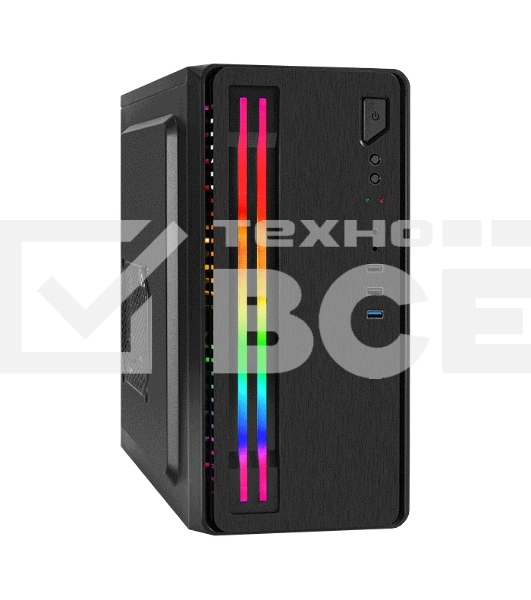 Компьютерный корпус Minitower ExeGate mEVO-7805-XP500 (mATX, БП XP500 с вент. 12см, 2*USB+1*USB 3.0, аудио, черный, с 2*RGb подсветкой)