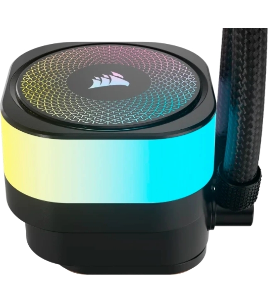 Система жидкостного охлаждения Corsair iCUE LINK TITAN 240 RX RGb (240мм, черный, RGb/ Fans: 2x120мм, 73.5CFM, 36dBA, 2100RPM/ S: 1851, 1700, AM5, AM4)