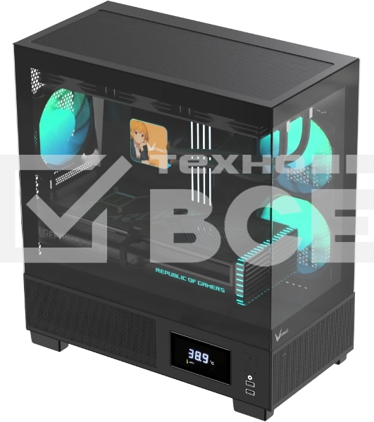 Компьютерный корпус AeroCool / Formula V Line Crystal E1M Black, MATX, USB3.0*2, Switch Display Panel