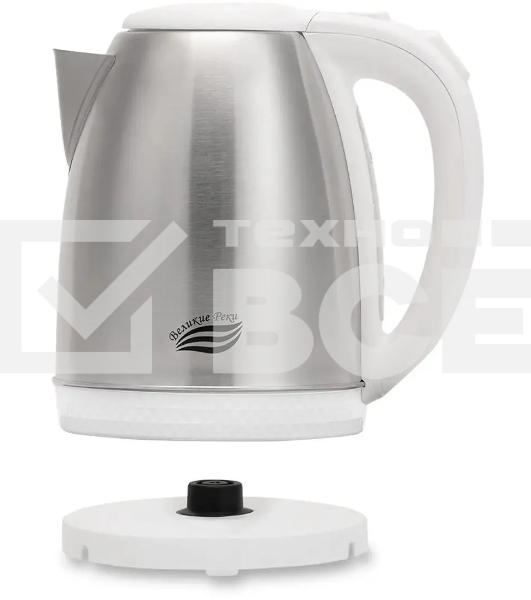 Чайник электрический Великие реки Амур-1 белый, 1.8 л, нержавейка