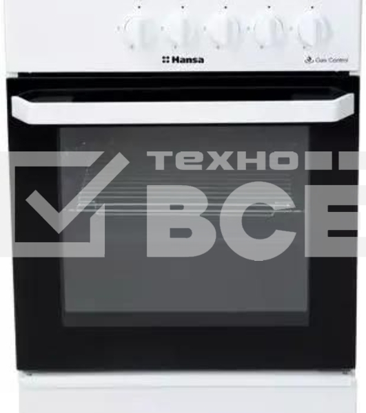 Плита газовая Hansa FCGW510029A белый, конфорок 4 газовых, духовка 53 л, 50 см x 85 см x 57 см
