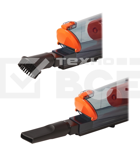 Пылесос вертикальный Endever SkyClean VC-294 черный/оранжевый, питание от сети, 120 Вт, уборка сухая, пылесборник 1.5 л