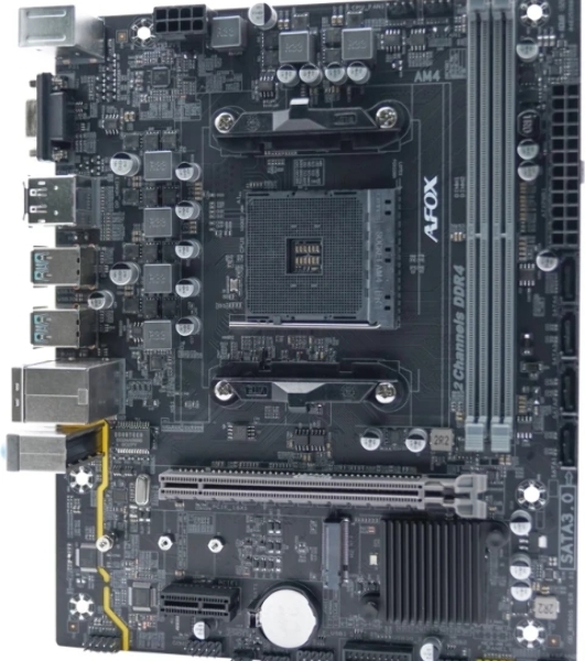 Материнская плата AFOX B550-MA-V4, AM4, AMD B550, 2xDDR4, 4xSATA, 1xM.2, 1xPCIe 3.0 x16, 1xPCIe 3.0 x1, 1xVGA, 1xHDMI, 1xDP, 1x1Gb LAN, 4xUSB-A 5Gbps, 2xUSB-A 2.0, 5.1, mATX