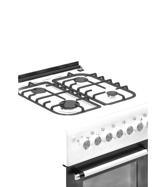 Комбинированная плита REEX RPF-50 WH 4 Газовые конфорки Электрическая духовка
