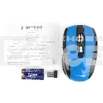 Мышь беспроводная Gembird MUSW-330-1 синий, 2400 dpi, радиоканал, USB, кнопки - 6, фото3