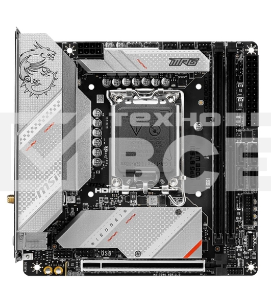 Материнская плата MSI MPG B760I EDGE WIFI, LGA 1700, Intel B760, 2xDDR5, 4xSATA, 2xM.2, 1xPCIe 5.0 x16, 1xHDMI, 1xDP, 1x 2.5Gb LAN, 4xUSB-A 3.2 Gen 1, 1xUSB-A 3.2 Gen 2, 2xUSB-A 2.0, 1xUSB-C 3.2 Gen 2, 3x3.5 мм, 7.1, Mini-ITX