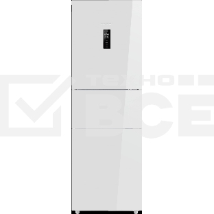 Холодильник Hyundai CM30073F белый трехкамерный 137/81 л морозилка снизу, No Frost, Side by Side