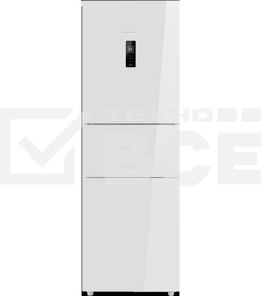 Холодильник Hyundai CM30073F белый трехкамерный 137/81 л морозилка снизу, No Frost, Side by Side