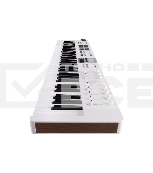 Клавиатура MIDI [231531] Arturia [KeyLab Essential 61 mk3 White] 61 клавиша, LCD дисплей, 9 энкодеров, 8 пэдов, 9 фейдеров, 12 кнопок управления, колеса высоты тона и модуляции, 1/4