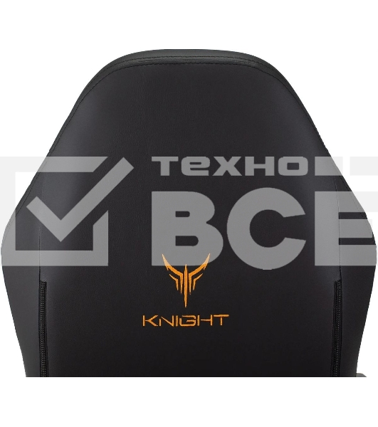 Кресло игровое Knight RAMPART черный, ромбик, эко.кожа, с подголов. крестовина металл
