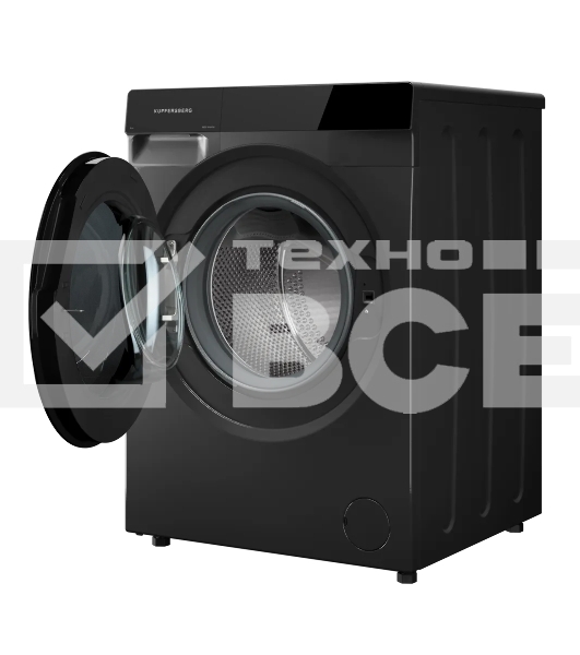 Стиральная машина KUPPERSBERG WM 590 GR, High-Tech, загрузка 12 кг, 16 программ, 1200 об/мин. сенсорное управление, инверторный двигатель, функция пара, отложенный старт, самодиагностика, блокировка от детей, энергоэффективность А+++, серый