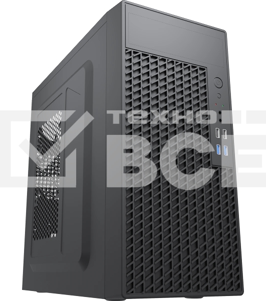 Компьютерный корпус с блоком питания Foxline 450Вт./Case Forza mATX, 450W, 2xUSB 2.0+2xUSB 3.0, Black, w/o FAN, 8 см fan PSU, power cord