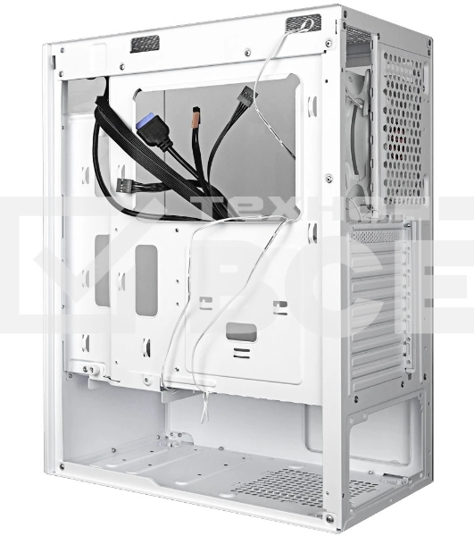 Компьютерный корпус Ginzzu CL310 ATX FAN 3*12LD4 FRGb передняя панель Стекло белый