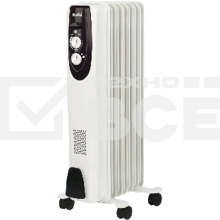 Обогреватель масляный Ballu Classic BOH/CL-07WRN (7 секций), белый, 1500 Вт, 20 м2, термостат
