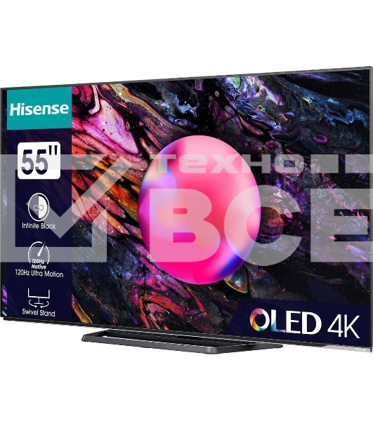 Телевизор Hisense 55' 55A85K черный OLED UHD 120Hz Vidaa