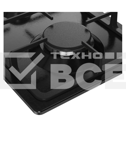 Варочная поверхность Kuppersberg FS 30 B, газ, High-Tech, 30 см, автоматический электроподжиг, газ-контроль, форсунки под сжиженый газ, SABAF конфорки, чугунные решетки, цвет черный, цвет фурнитуры черный